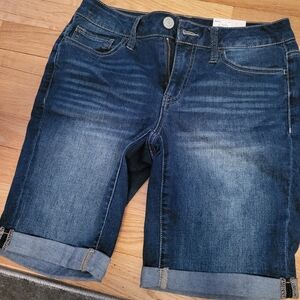 Low Rise Dark Blue Denim Shorts SO "FAVORITE BERMUDA"